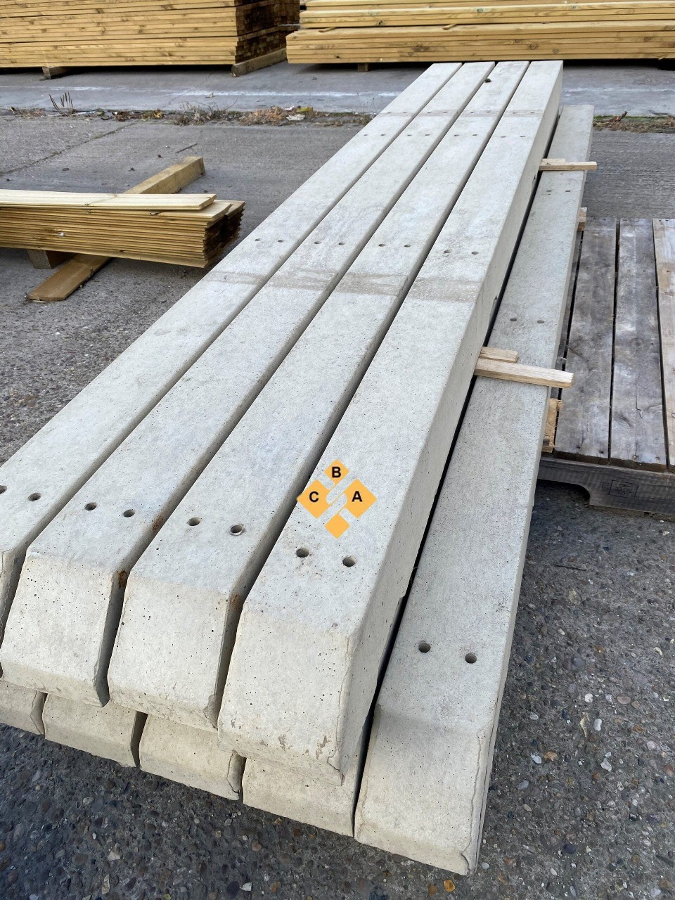 Precast Concrete Post 125mmx100mm (Straight/Curved) 7ft